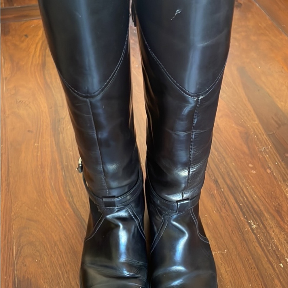 Frye Over-the-Knee Leather Boots in Black